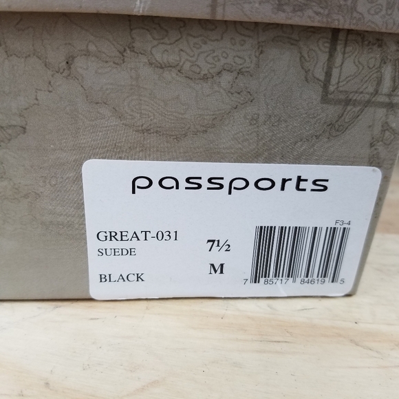 Suede Leather Loafers Black Slip on Comfort Shoe NEW CL 'Passports' 7.5M NEW - Picture 9 of 10